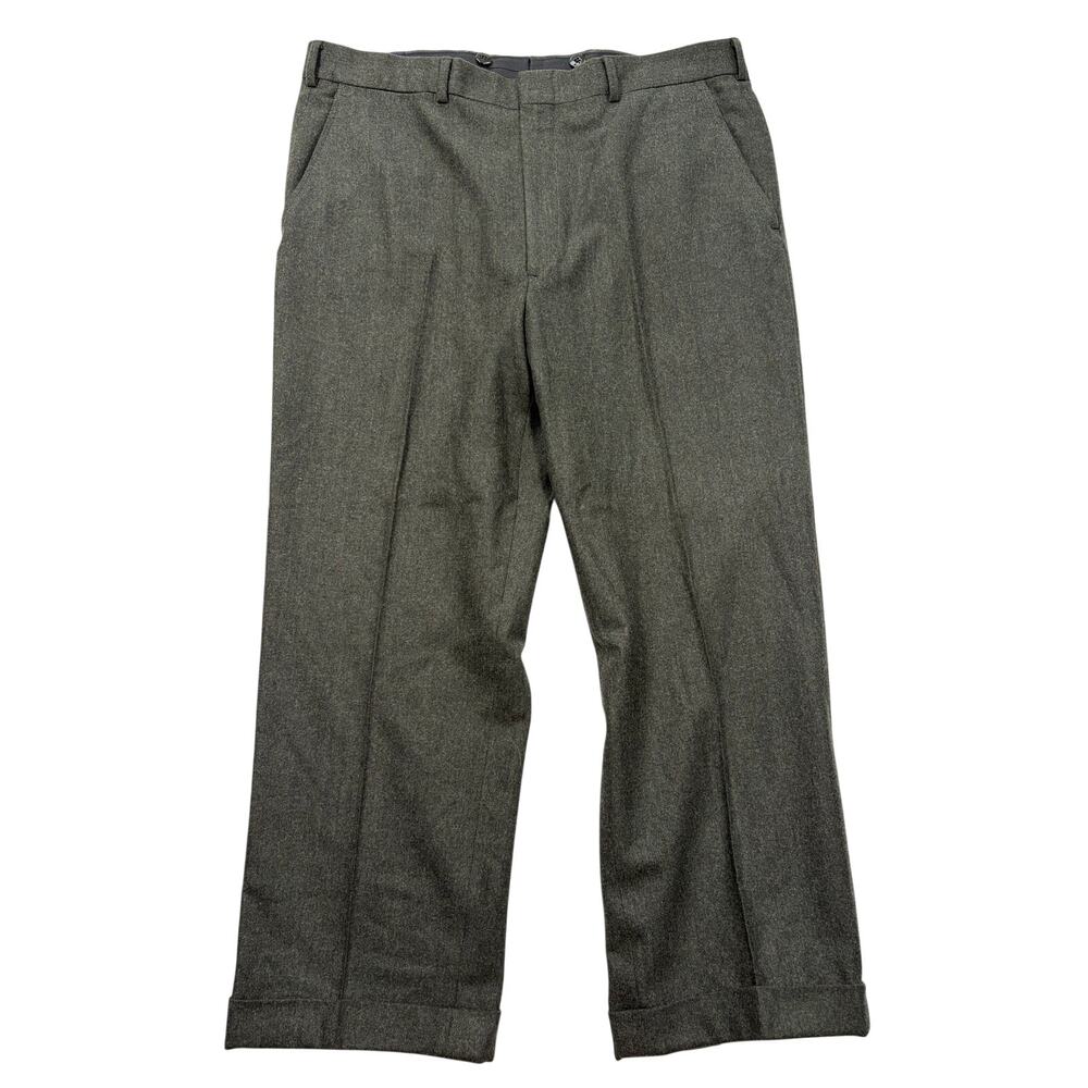 Brooks Brothers Brooksease Olive Green Dress‎ Pants Mens 38 Cuffed Wool Blend